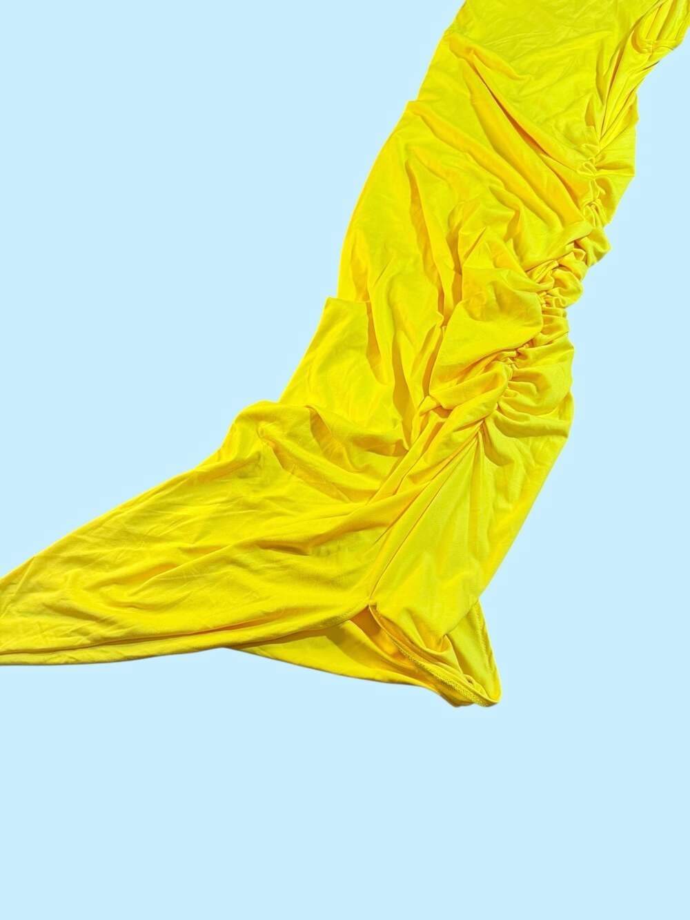 Capella Yellow Ruched Side Knot Sleeveless Maxi Dress Size Small
